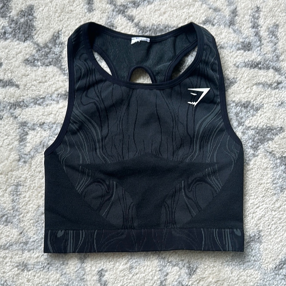 Gymshark Black Patterned Sports Bra